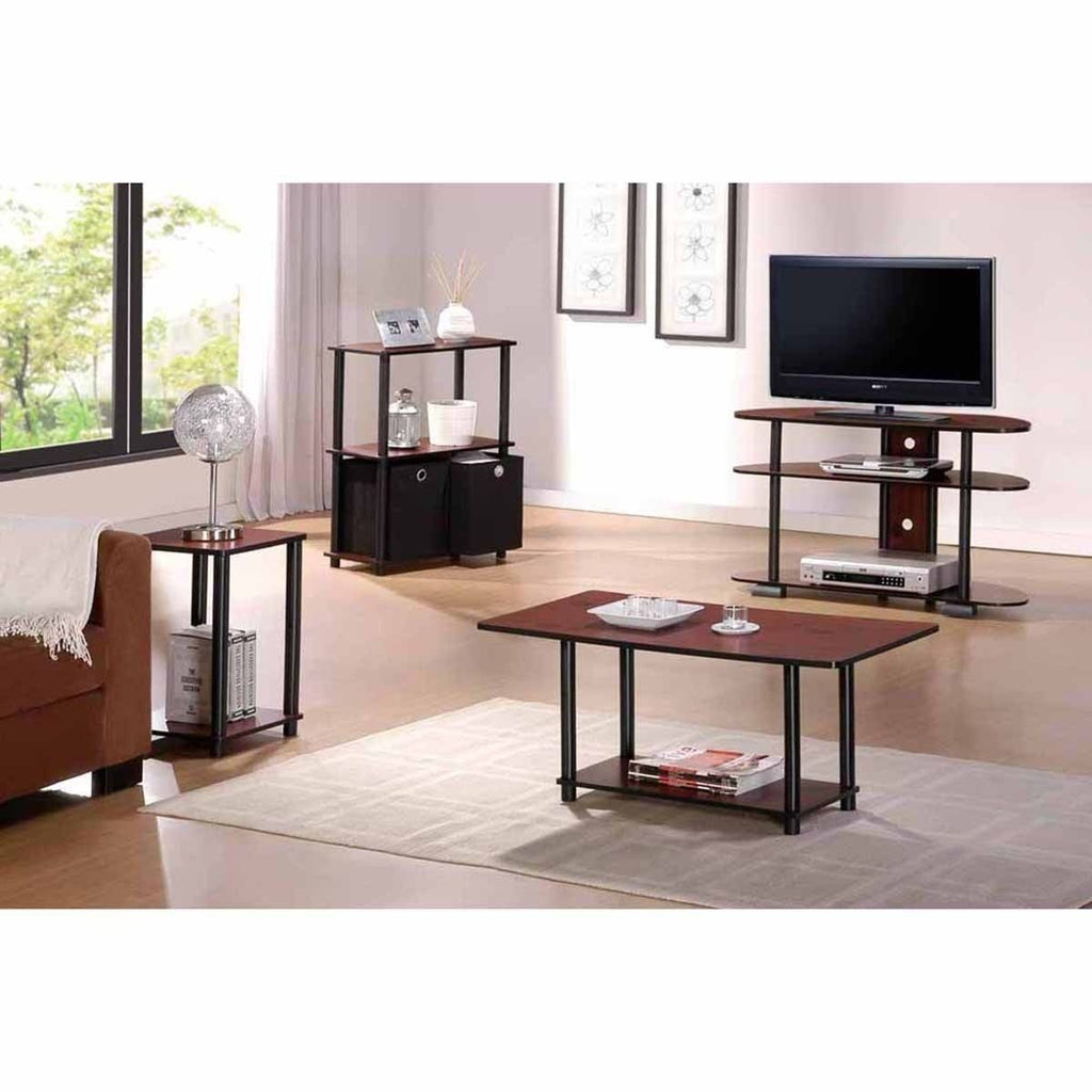 Black/Grey 3-Tier TV Entertainment Center V6778
