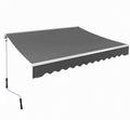 Manual Retractable Awning Sun Shade Shelter for Patio Deck, Grey C7999