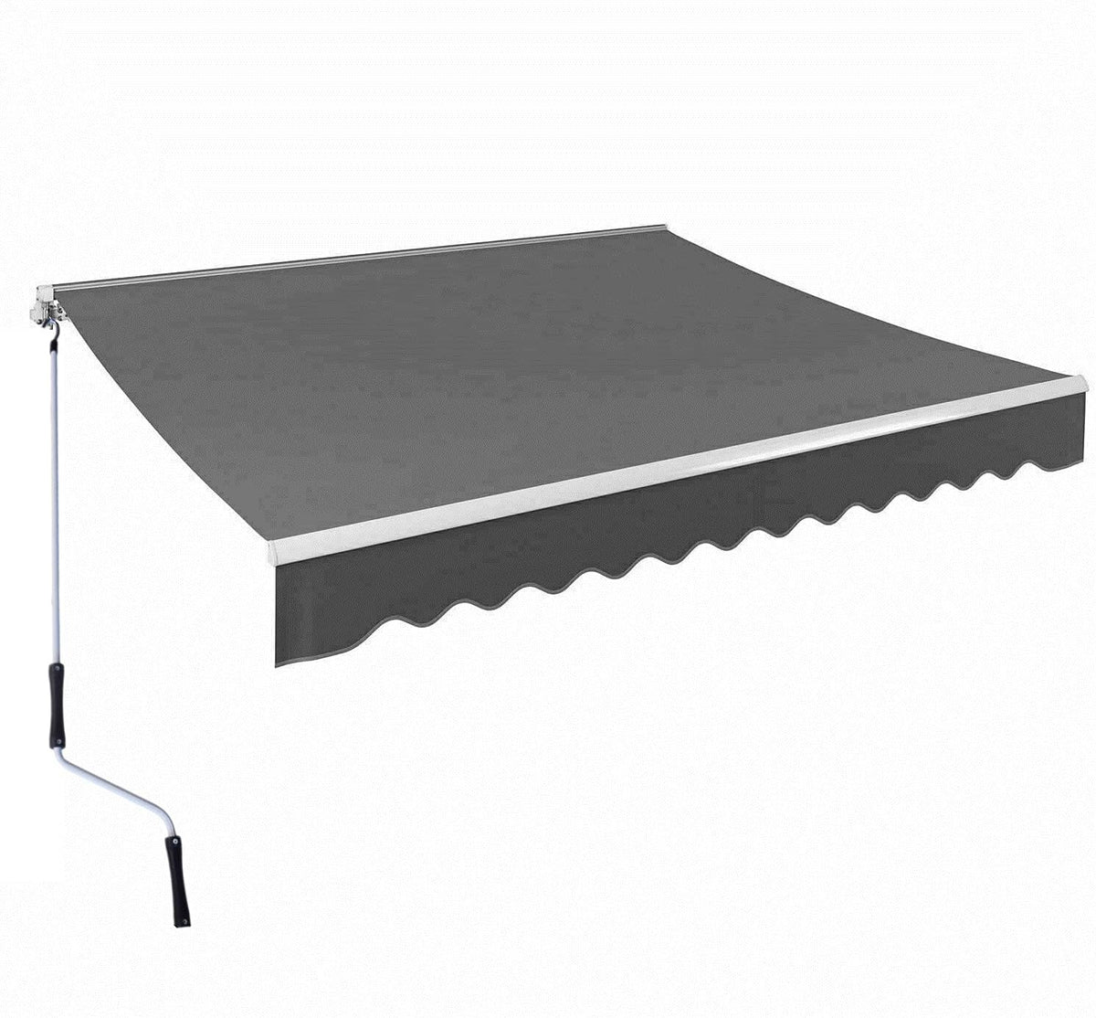 Manual Retractable Awning Sun Shade Shelter for Patio Deck, Grey C7999