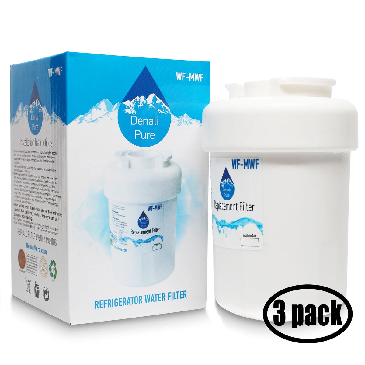 3-Pack Replacement Refrigerator Water Filter O3966