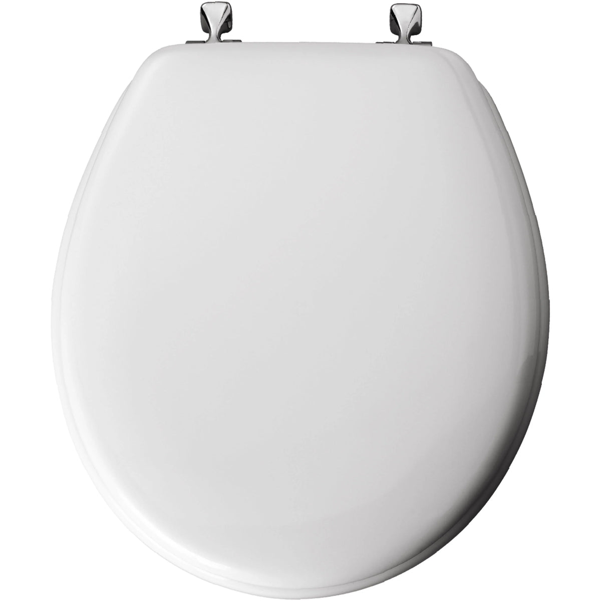 Round Enameled Wood Toilet Seat in White R980792