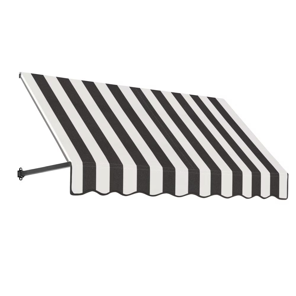 Black/White Stripe Acrylic Fixed Awning E2894