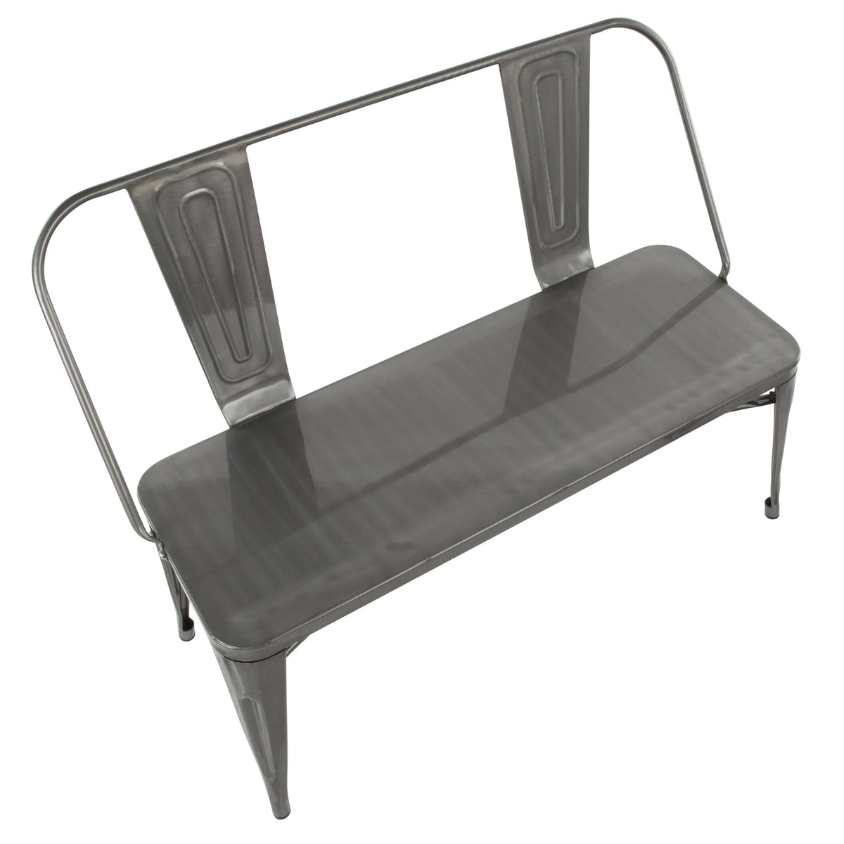 Clear Brushed Silver Metal Bench H899