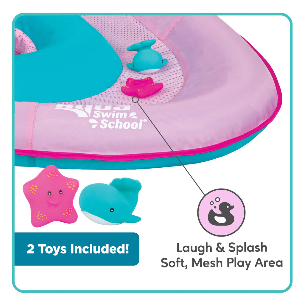 Pink Baby Pool Float Boat with 2 Toys T25688