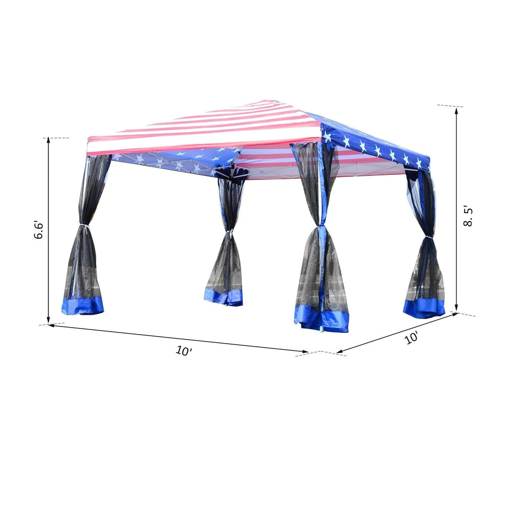 10 x 10 Pop-Up Canopy Tent with Mesh Walls W767803