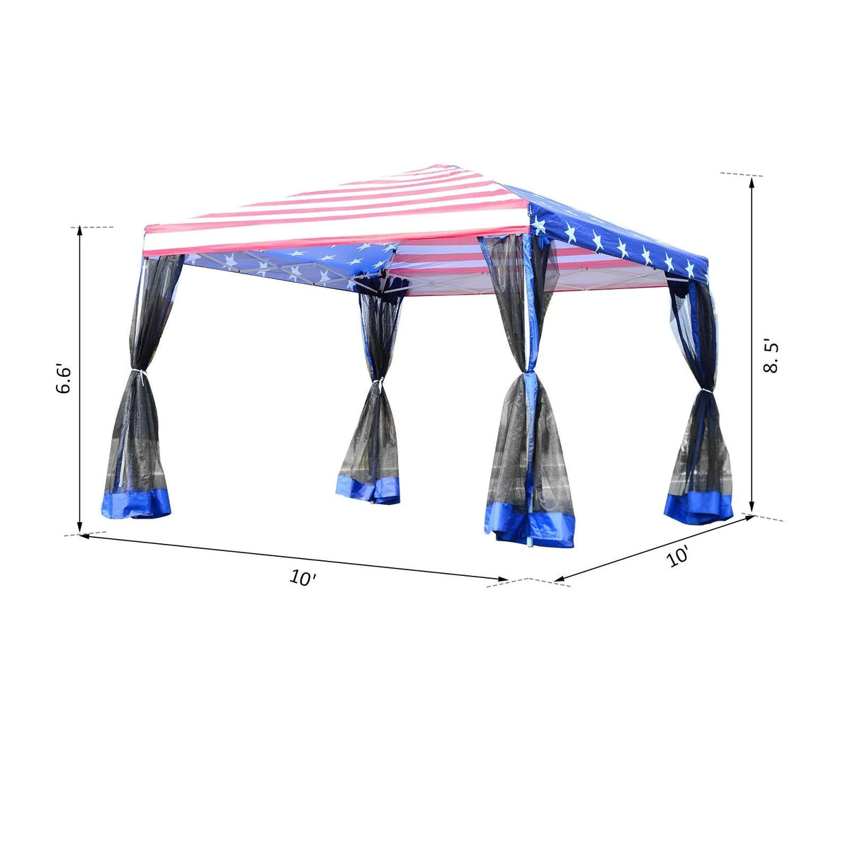 10 x 10 Pop-Up Canopy Tent with Mesh Walls W767803