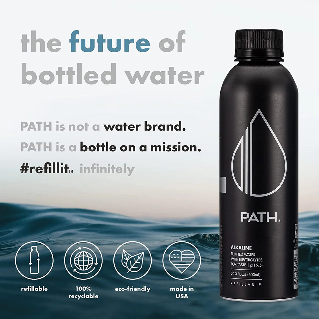 9 Pack Reusable Aluminum Bottled Water, 20.3 fl oz K8129