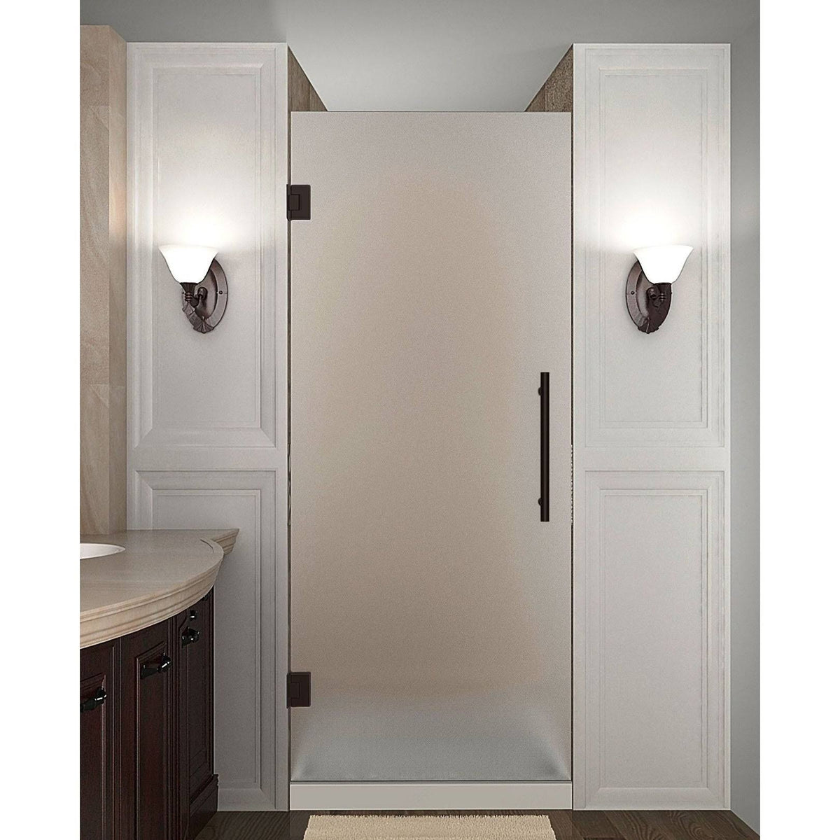 Bronze Frameless Hinged Shower Door G462
