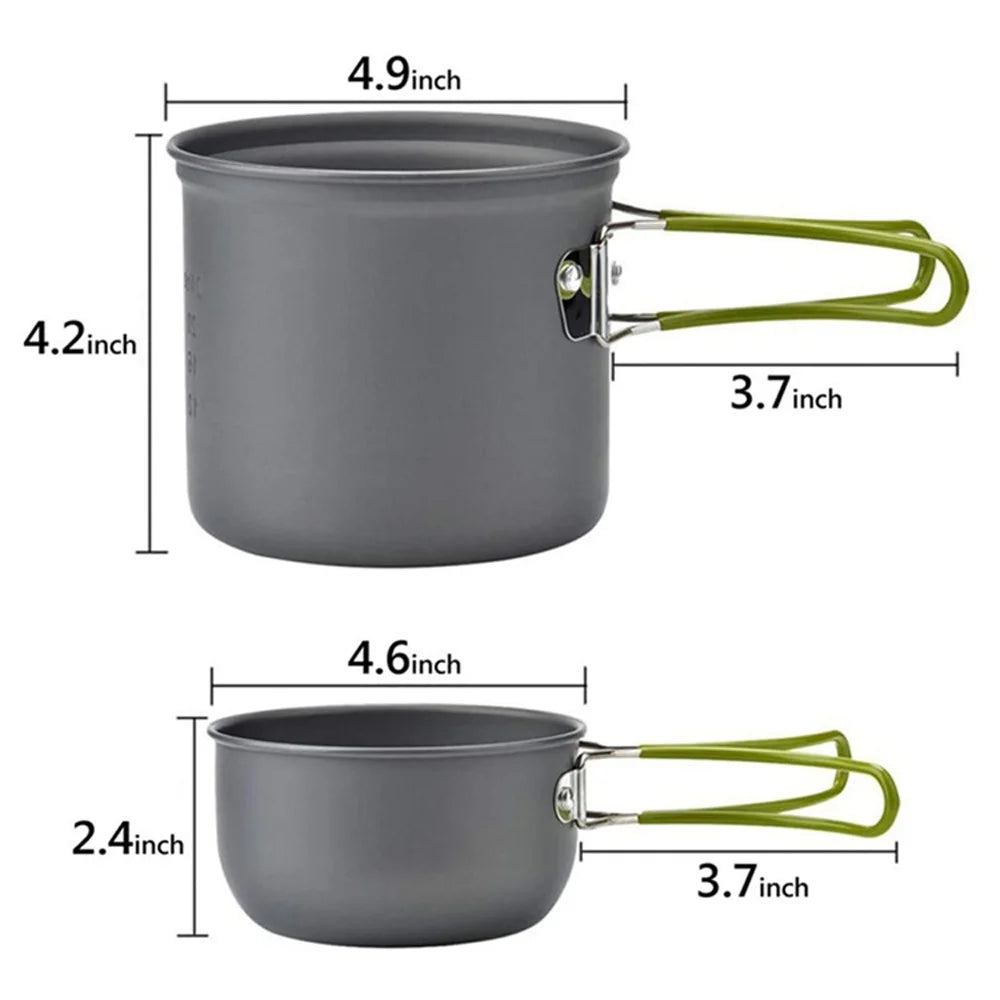 Camping Hiking Cookware Set Portable Pot Kit G799654