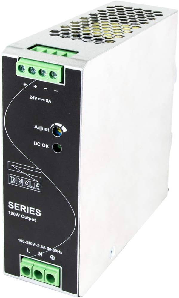 24V DC 120W 5A DIN-Rail Power Supply, Pack of 2 D1504