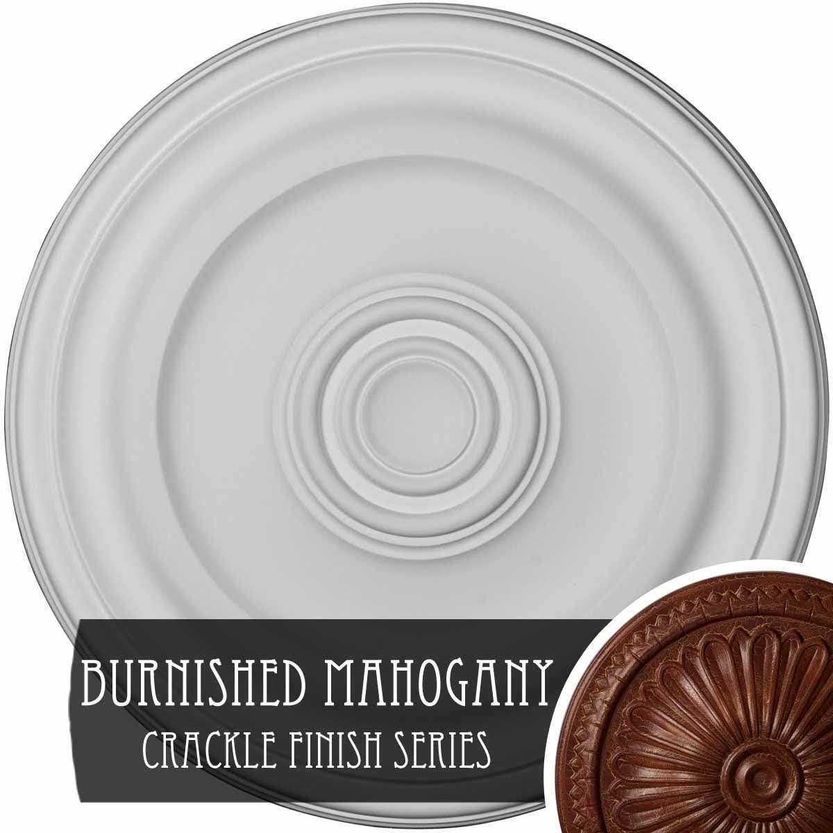 15 7/8 inch x 1 1/2 inch Hand-Painted Burnished Mahogany Ceiling Medallion R674223