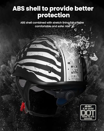 Half Helmet Motorcycle Open Face Sun Visor DOT Approved L771
