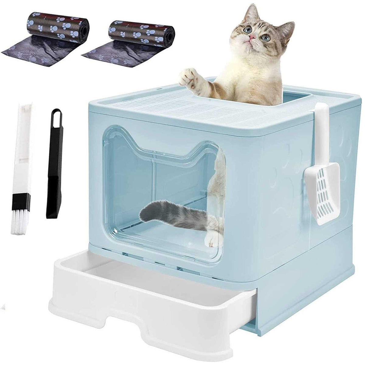 Enclosed Top Entry Cat Litter Box S5314