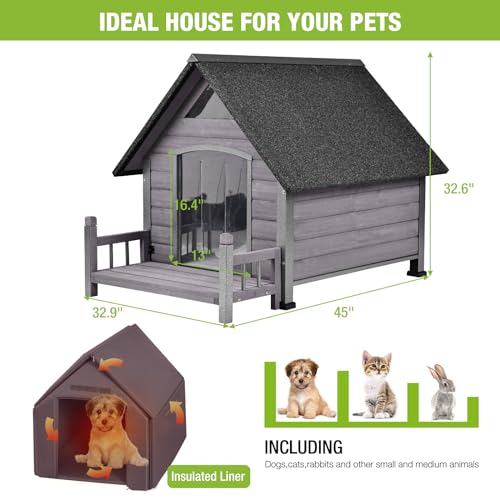 Insulated Dog Kennel with Metal Frame L64808