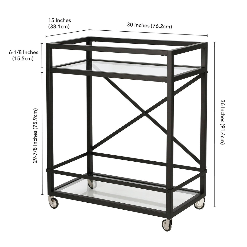 Satin Nickel Bar Cart P326