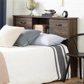 Engineered Wood Rectangular Full Bookcase Headboard Fall Oak with Storage and Sliding Doors I802