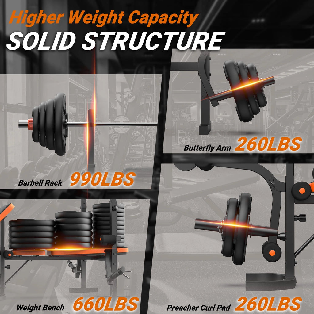 6 Positions Adjustable Foldable Weight Bench R85099