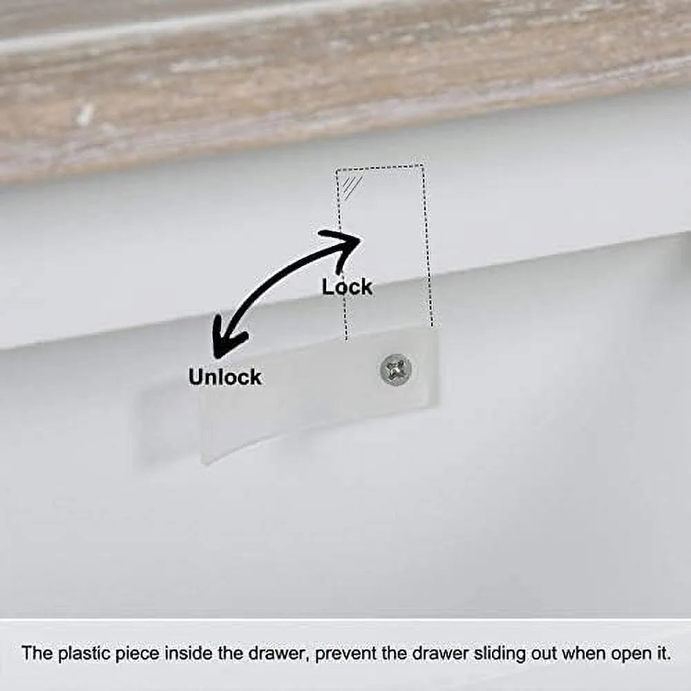 Rustic White Console Table with 2 Drawers I3229