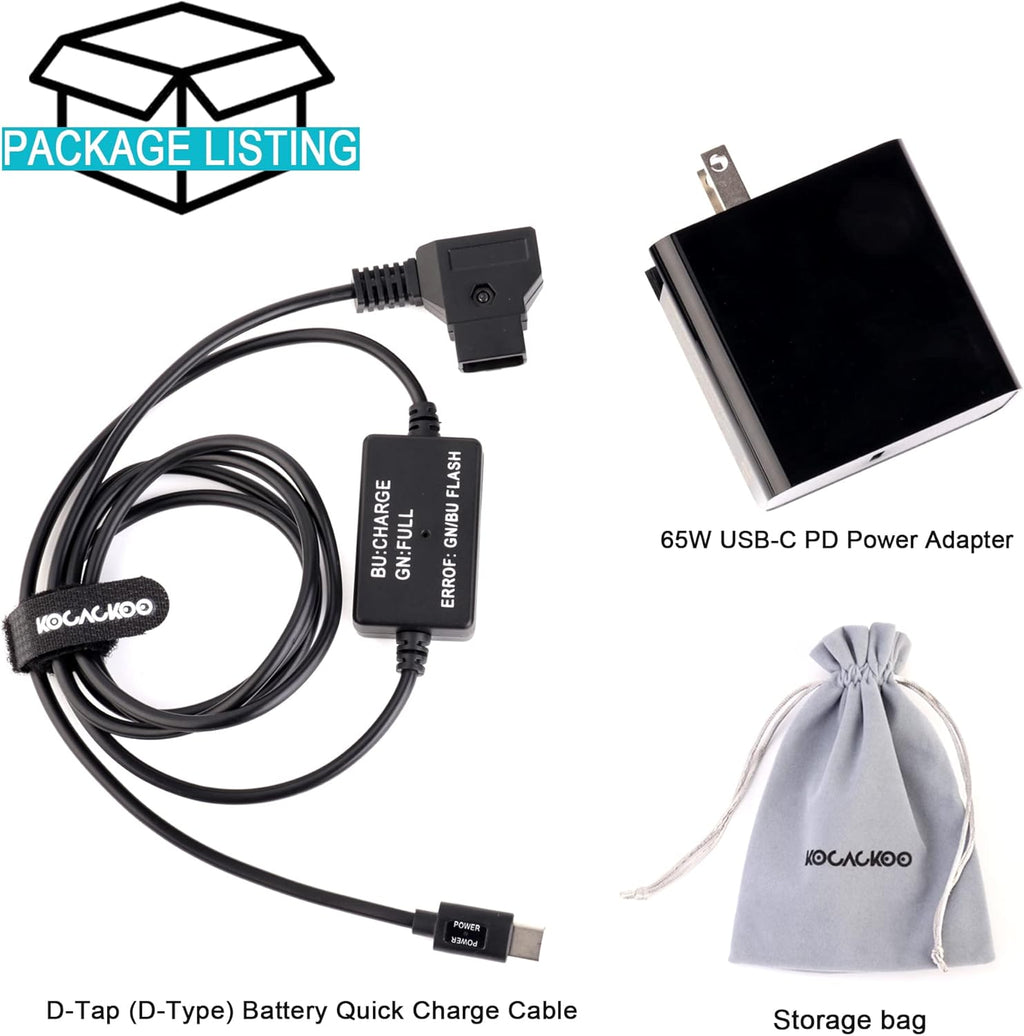 D-Tap Battery Quick Charge Power Adapter Kit, Pack of 2 Q676