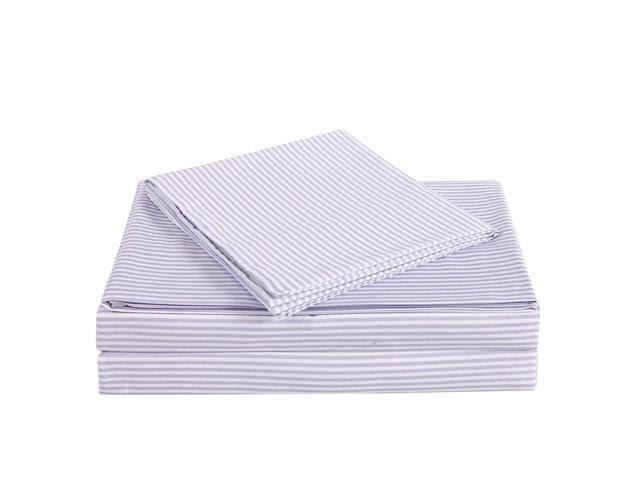 Purple Printed Stripe Sheet Set, Queen I6298