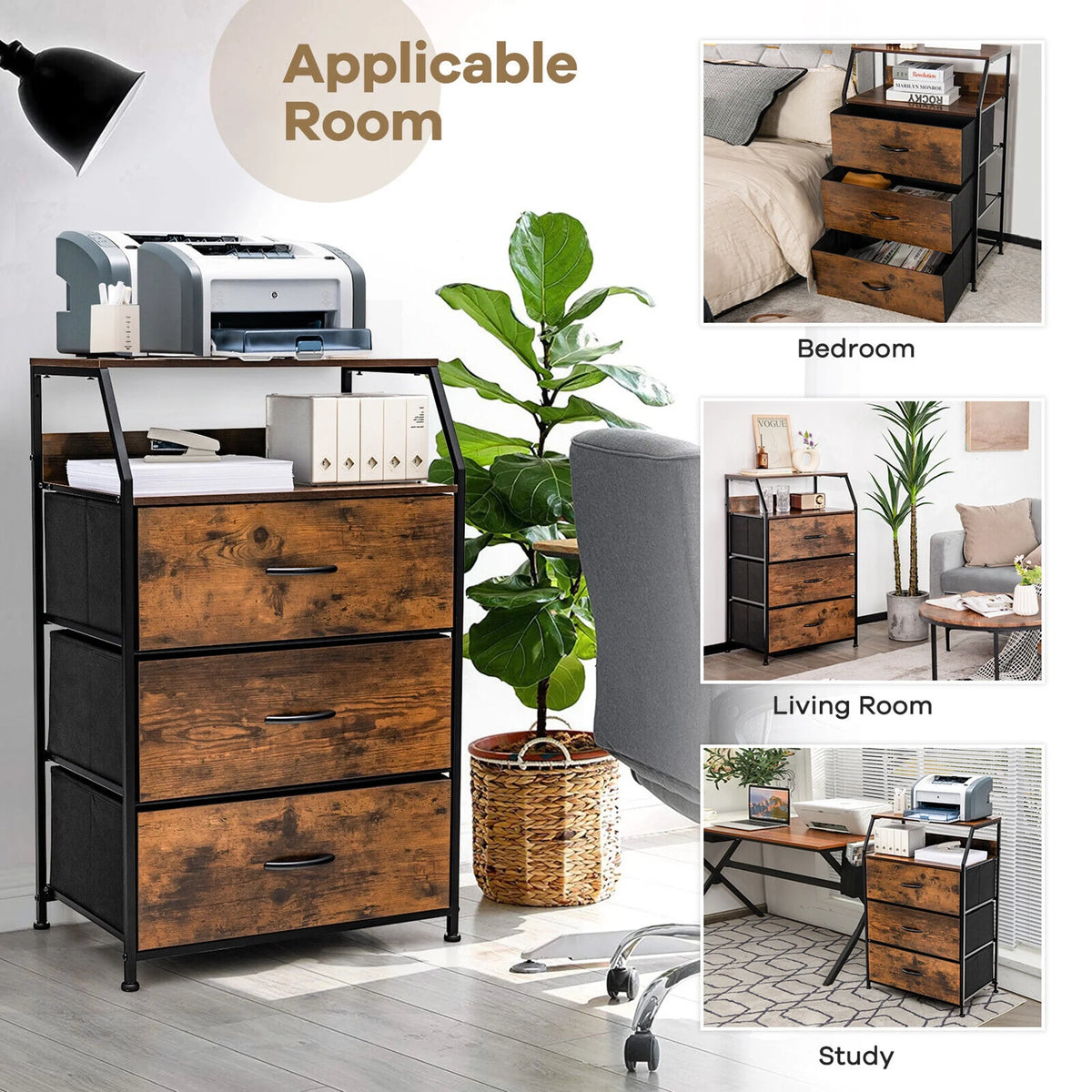 3 Drawer Dresser with Top Shelf N90395