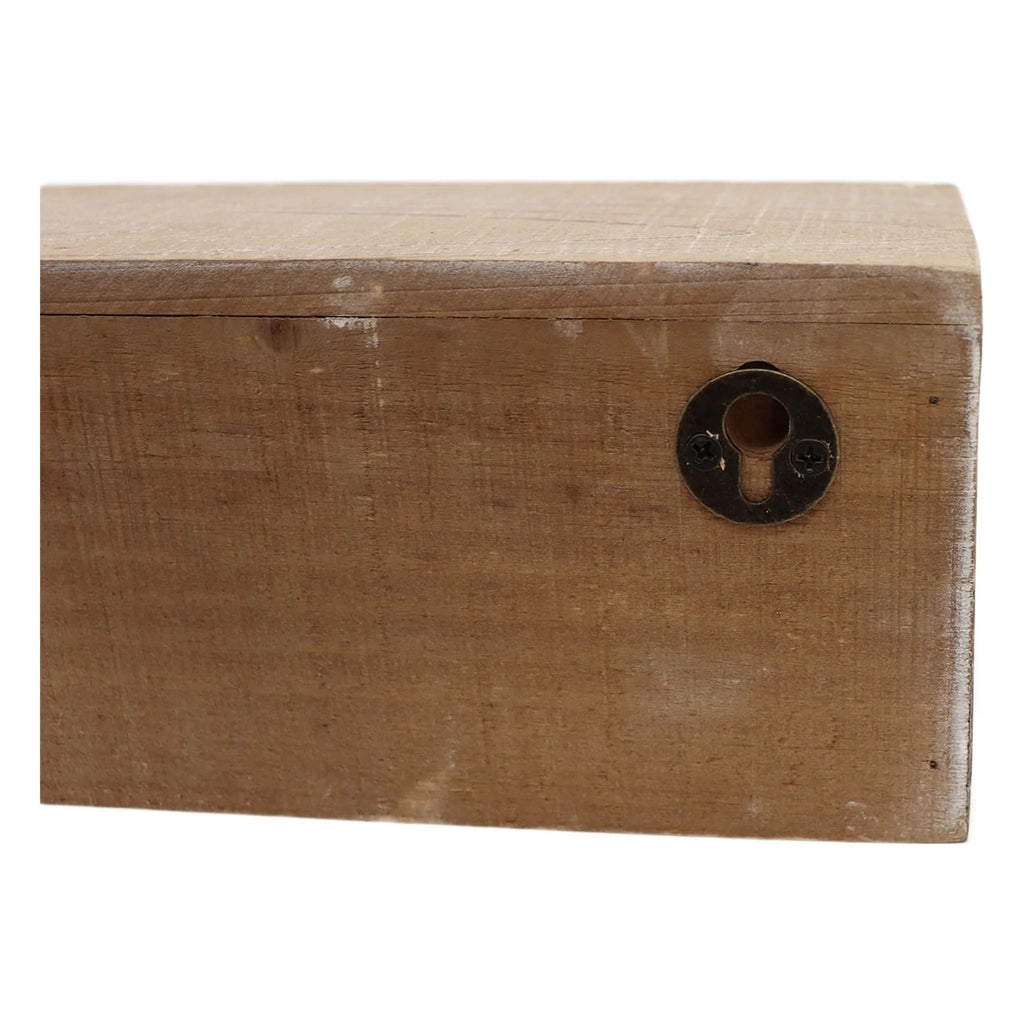 Hand-Carved Wooden Floral-Patterned Floating Wall Shelf K332442