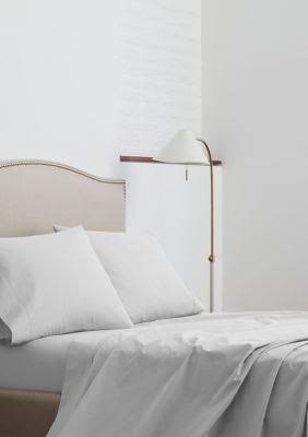Grey Percale Twin Sheet Set T1046