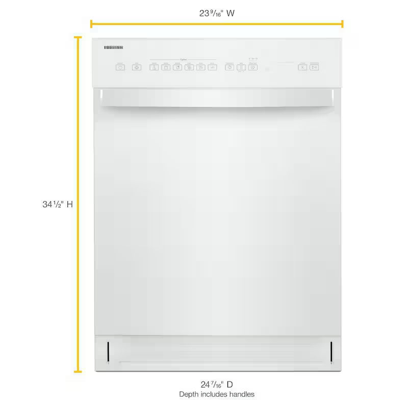 White Tall Tub Dishwasher with Stainless Steel Tub B54551