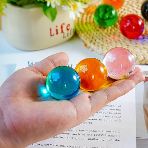 40mm Crystal Chakra Balls with LED Wooden Base Glass Sphere Night Light Decoration B304