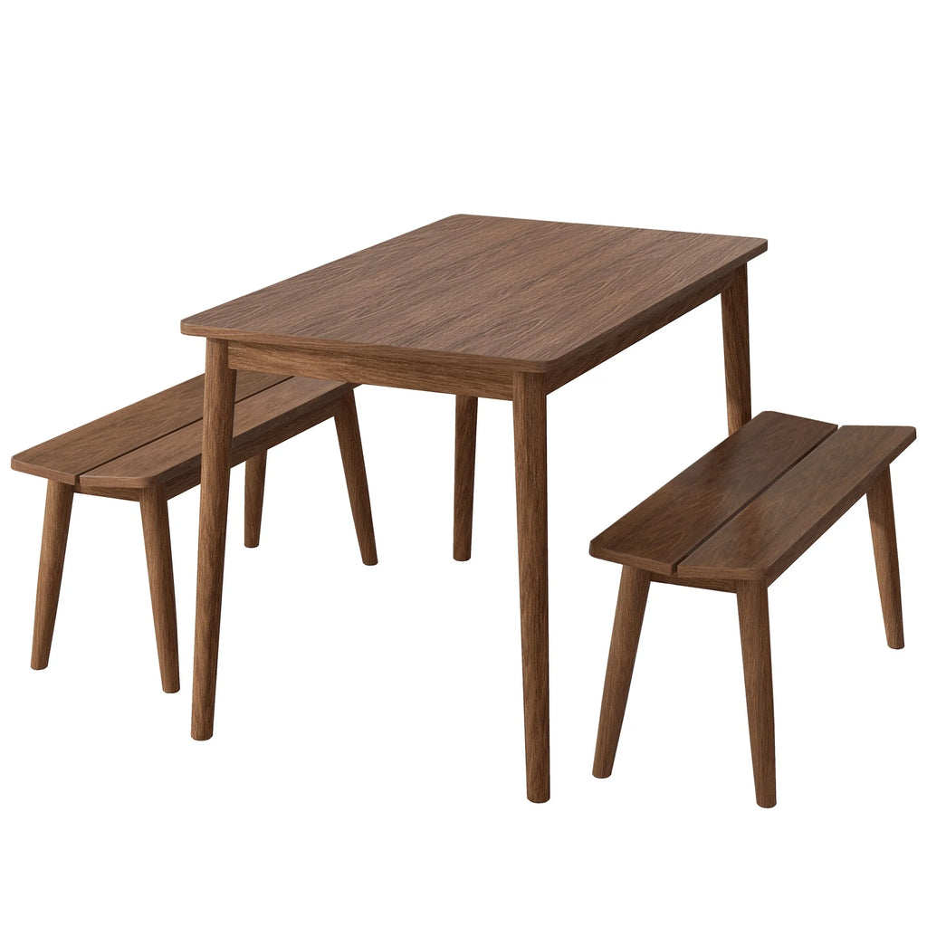 Wooden Dining Table Set with 2 Benches X109