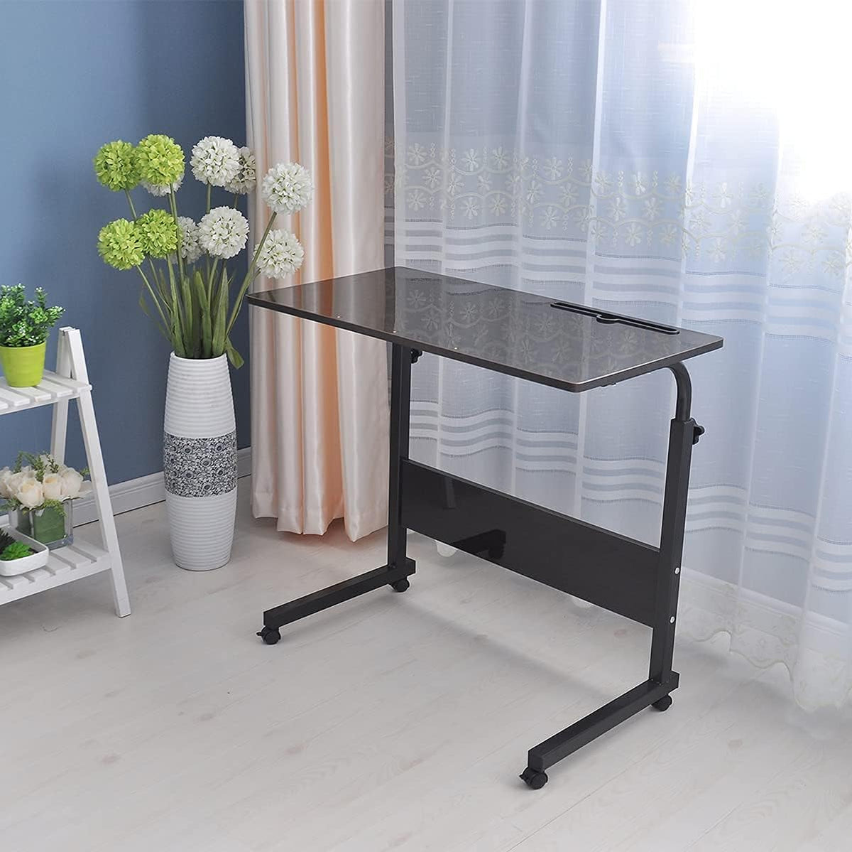 Height Adjustable Sofa Side Table with Wheels W29529