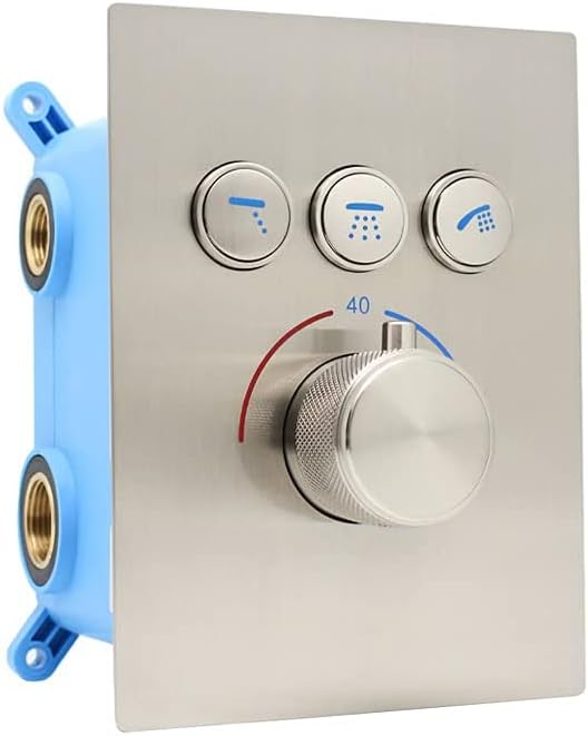 Brass Thermostatic Shower Mixing Valve with Diverter, Polished Chrome S66509