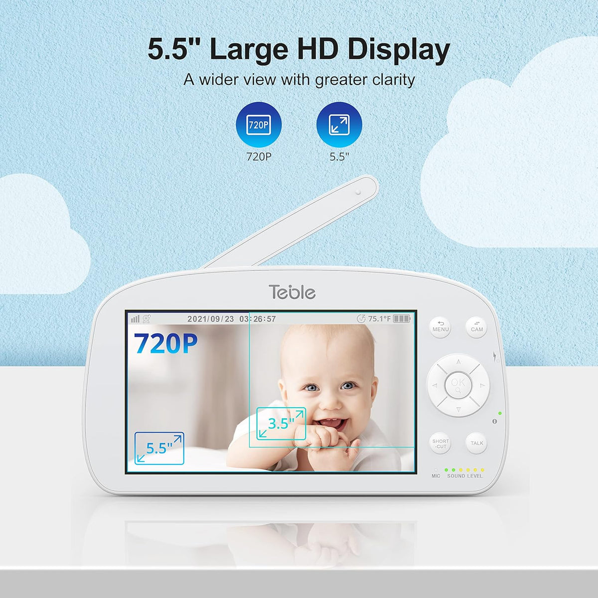 5.5 HD Video Baby Monitor with Camera and Audio L8061