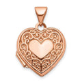 14K Rose Gold 15 mm Heart Locket Pendant Q324