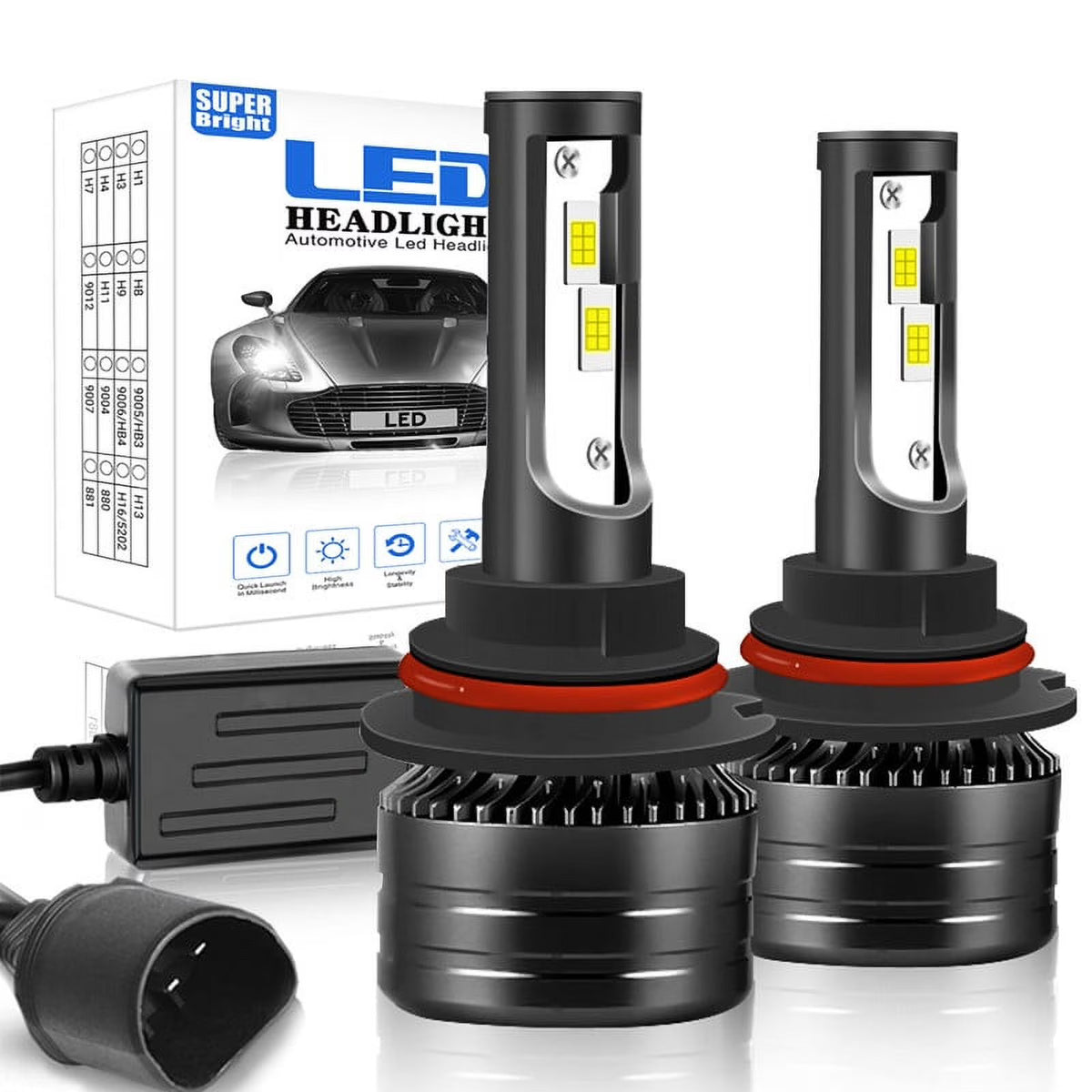 9007 HB5 LED Headlight Bulbs 2pcs P88007