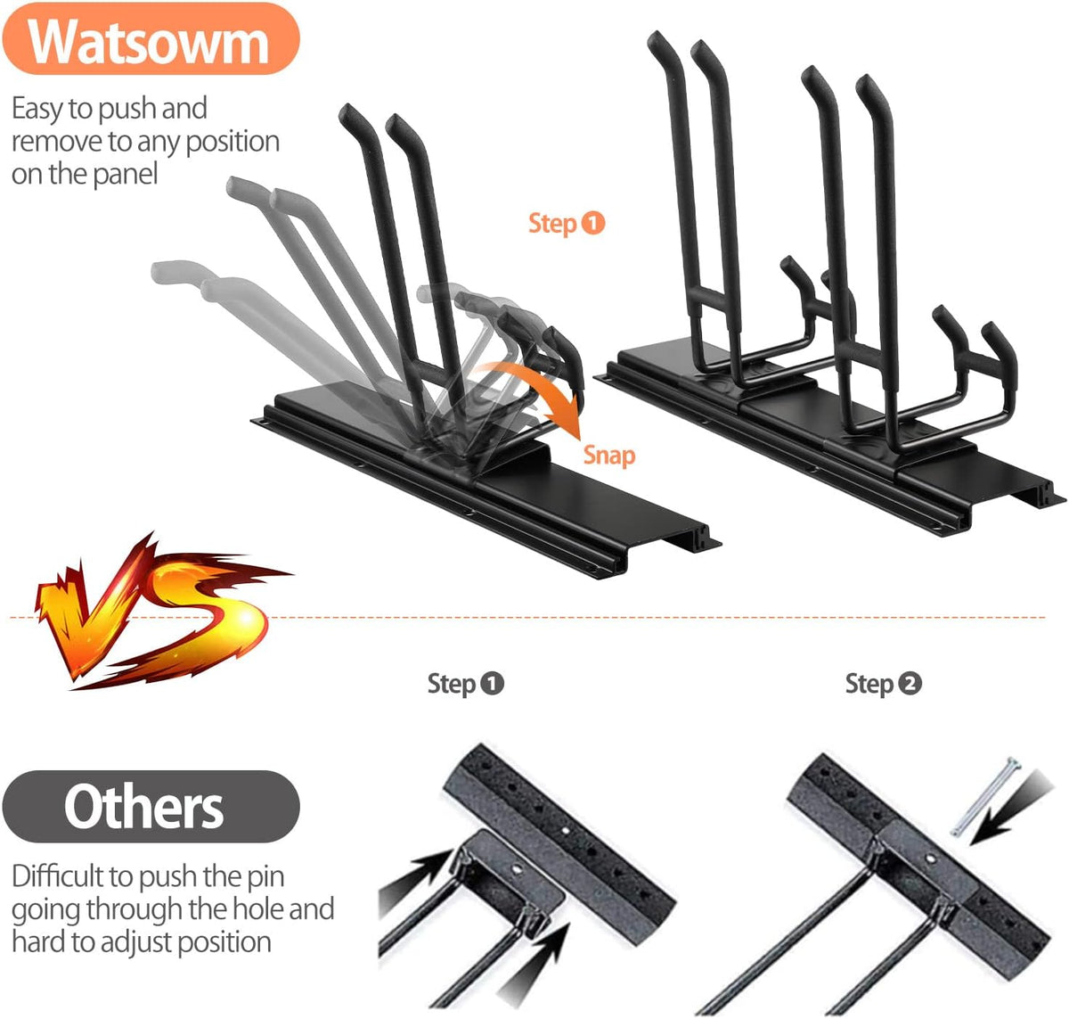 14 PCS Steel Garage Tool Organizer Wall Mounted with 10 Hooks G63966