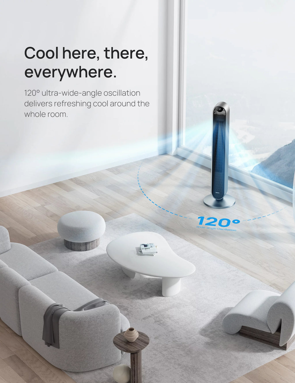 Tower Fan with Remote 42 Inch 12 Speeds 12H Timer C50744