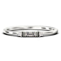 0.75 Carat Baguette Cut Diamond Moissanite Engagement Ring in 10k Solid White Gold O225