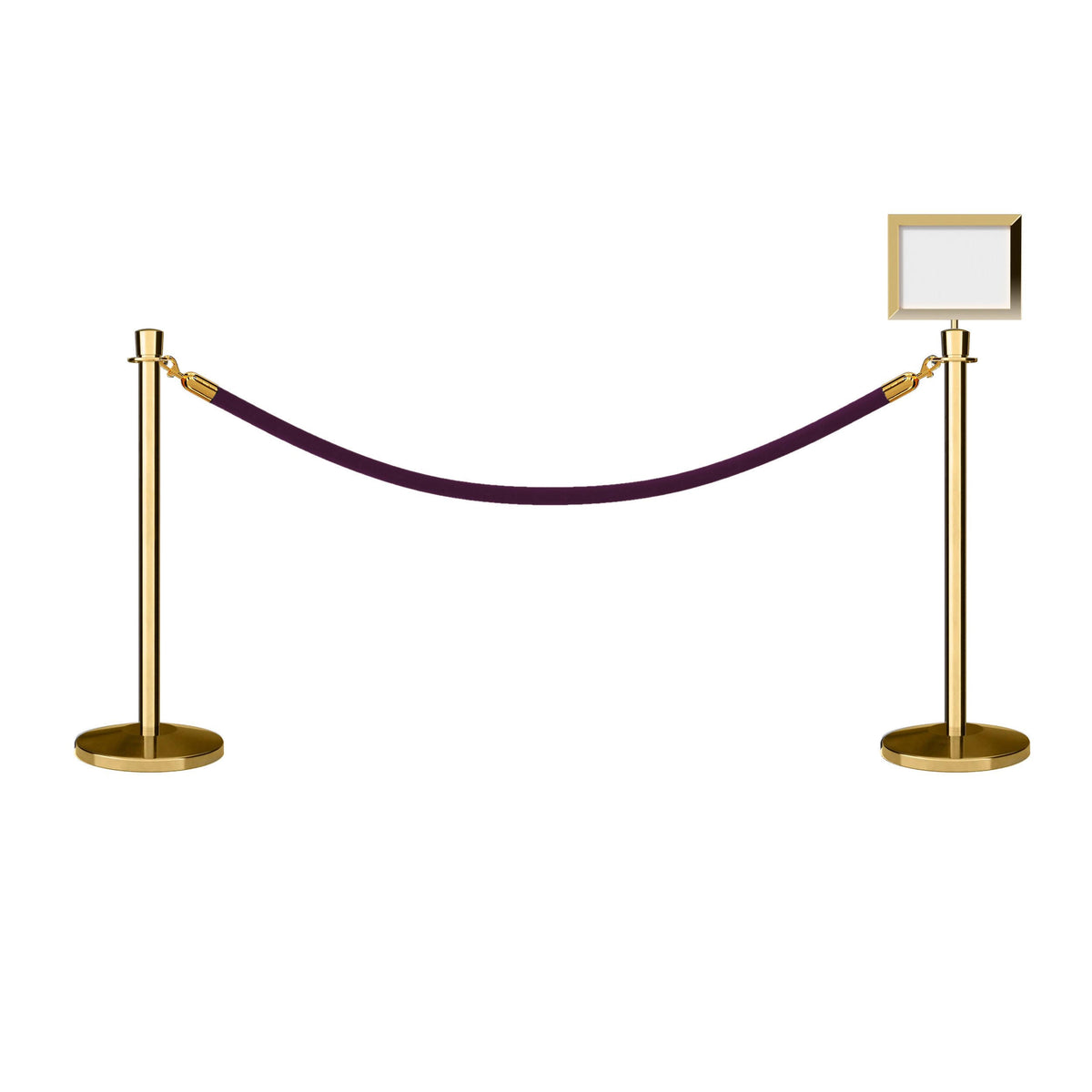 Crown Top Posts Velvet Foam Core Rope and Sign Frame Stanchion Kit B91663