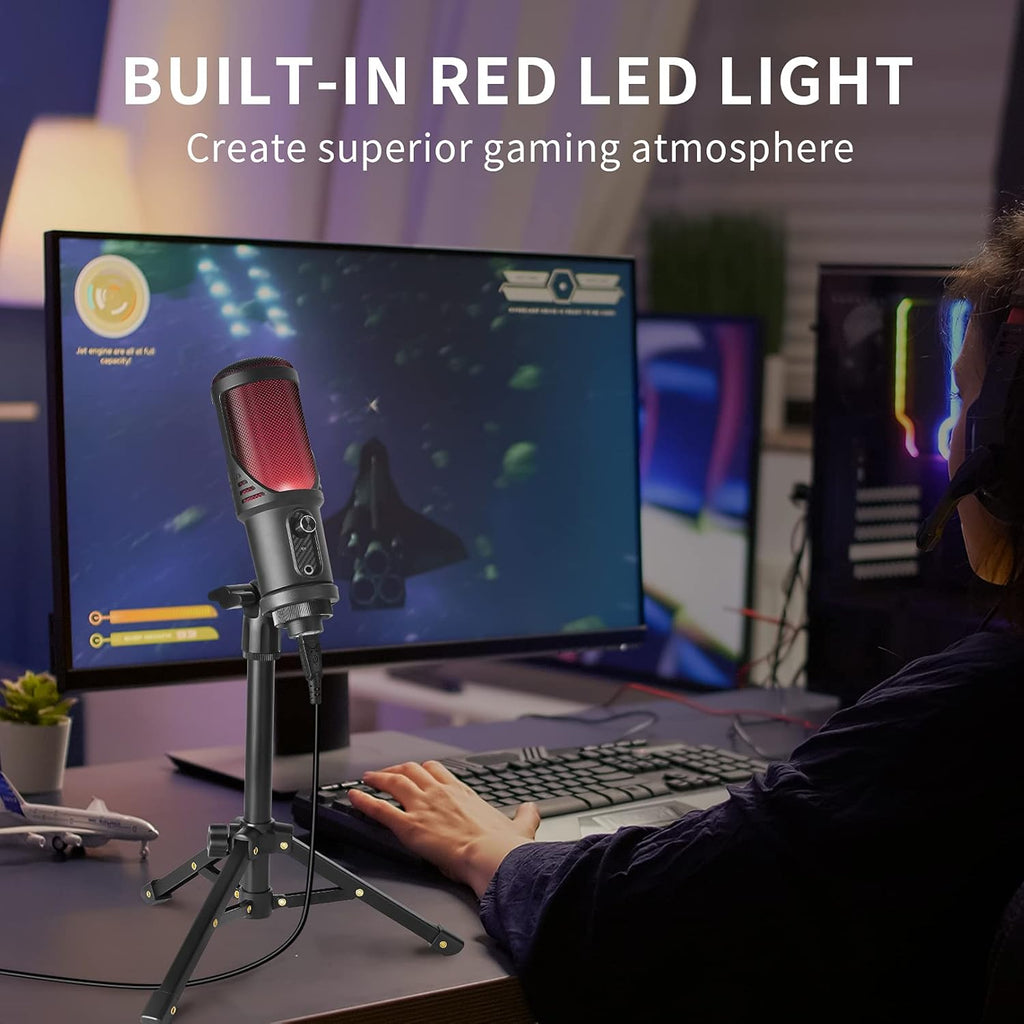 Red LED USB Condenser Microphone, Cardioid, Pack of 2 A888932