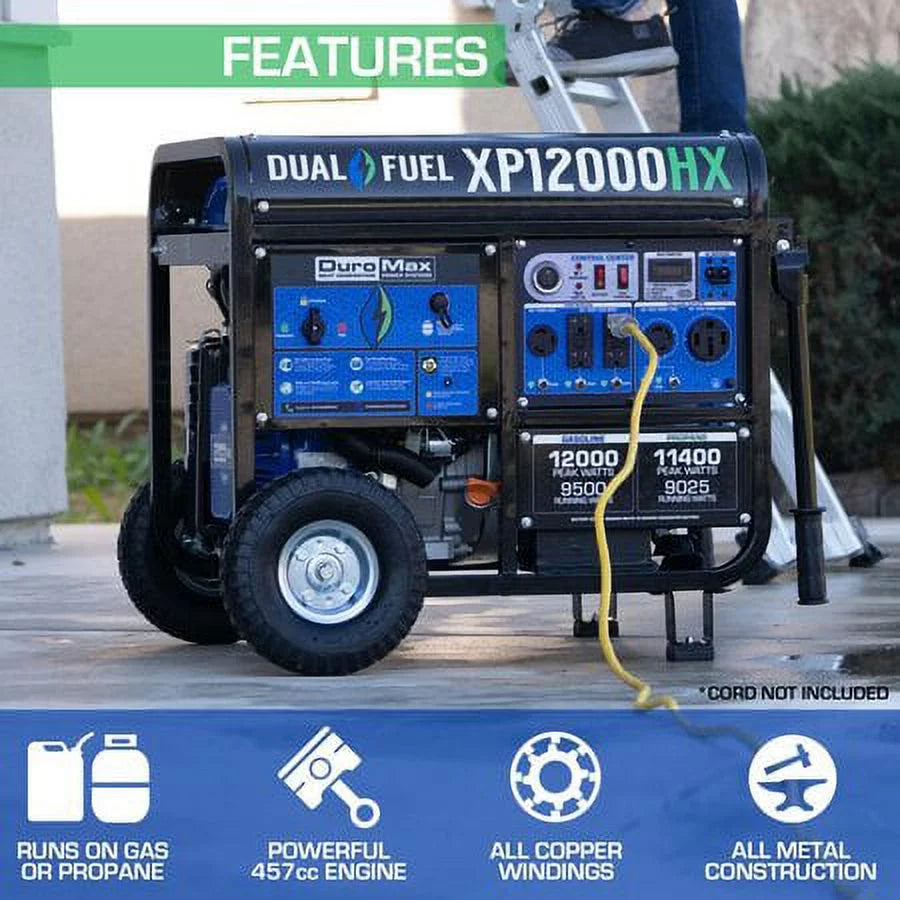 Dual Fuel Gas Propane Portable Generator 12,000 Watt O81152