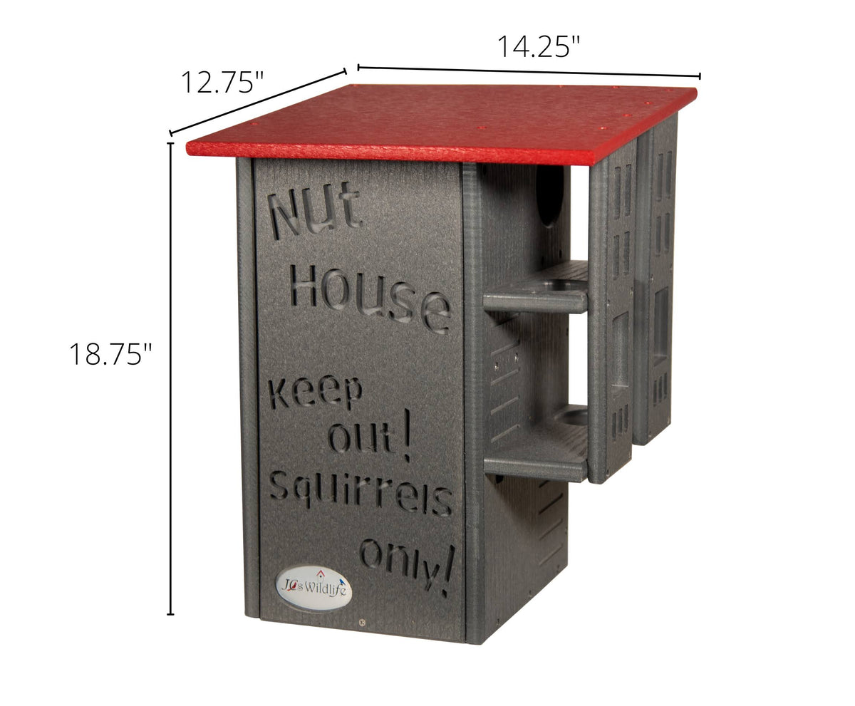 Gray/Cardinal Red Squirrel House Nesting Box H274148