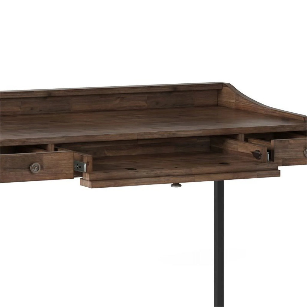 48" Solid Wood Computer Desk in Rustic Aged Brown X941149