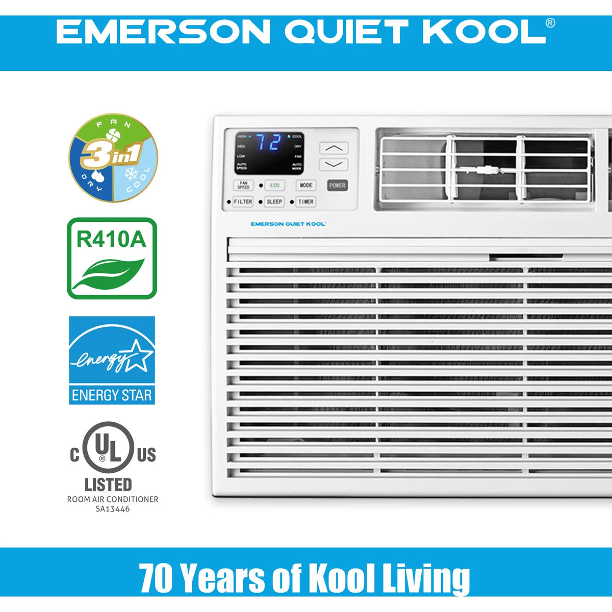 12,000 BTU 115-Volt Through-the-Wall Air Conditioner with Remote, White N81721