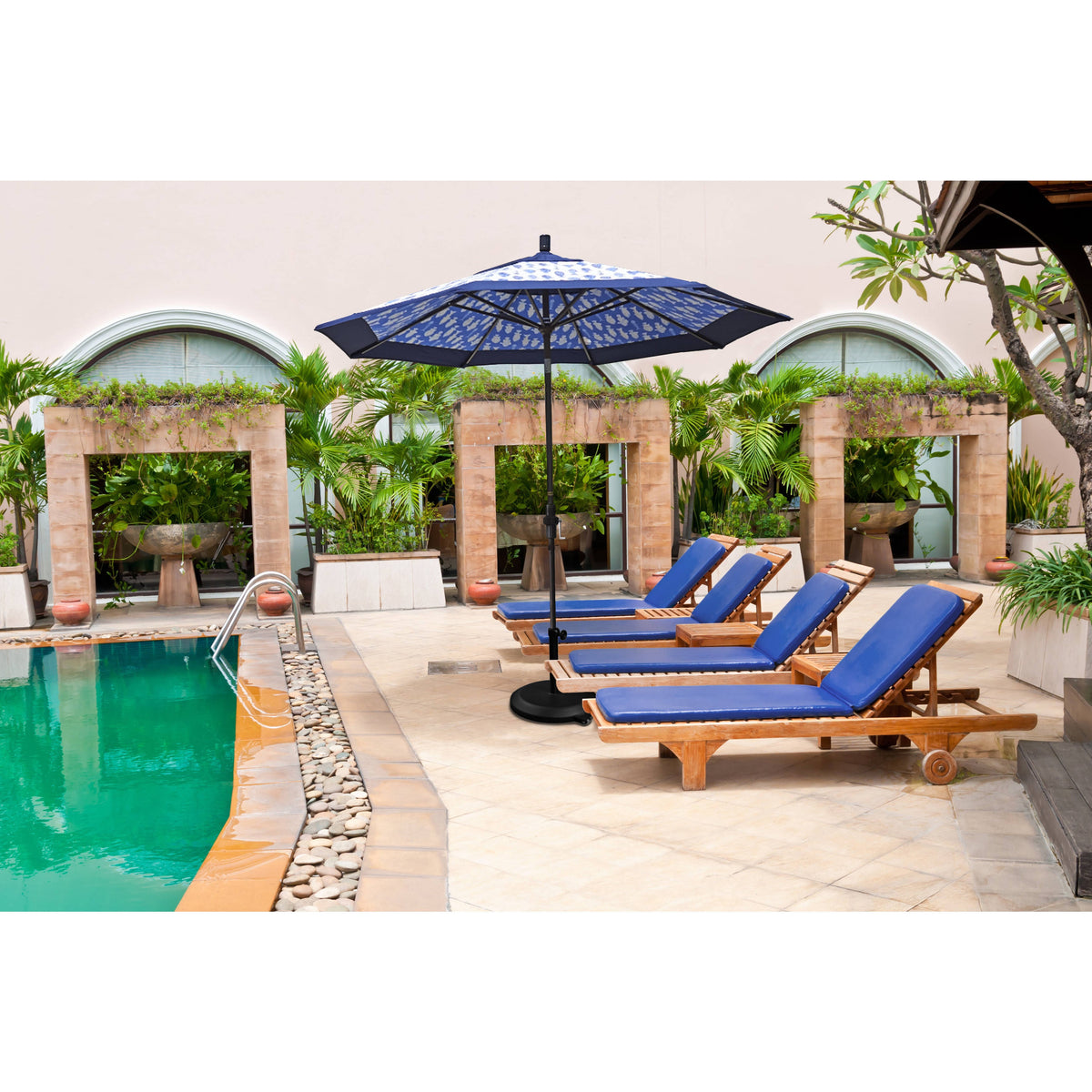 9-Foot Black Aluminum Market Umbrella J8874