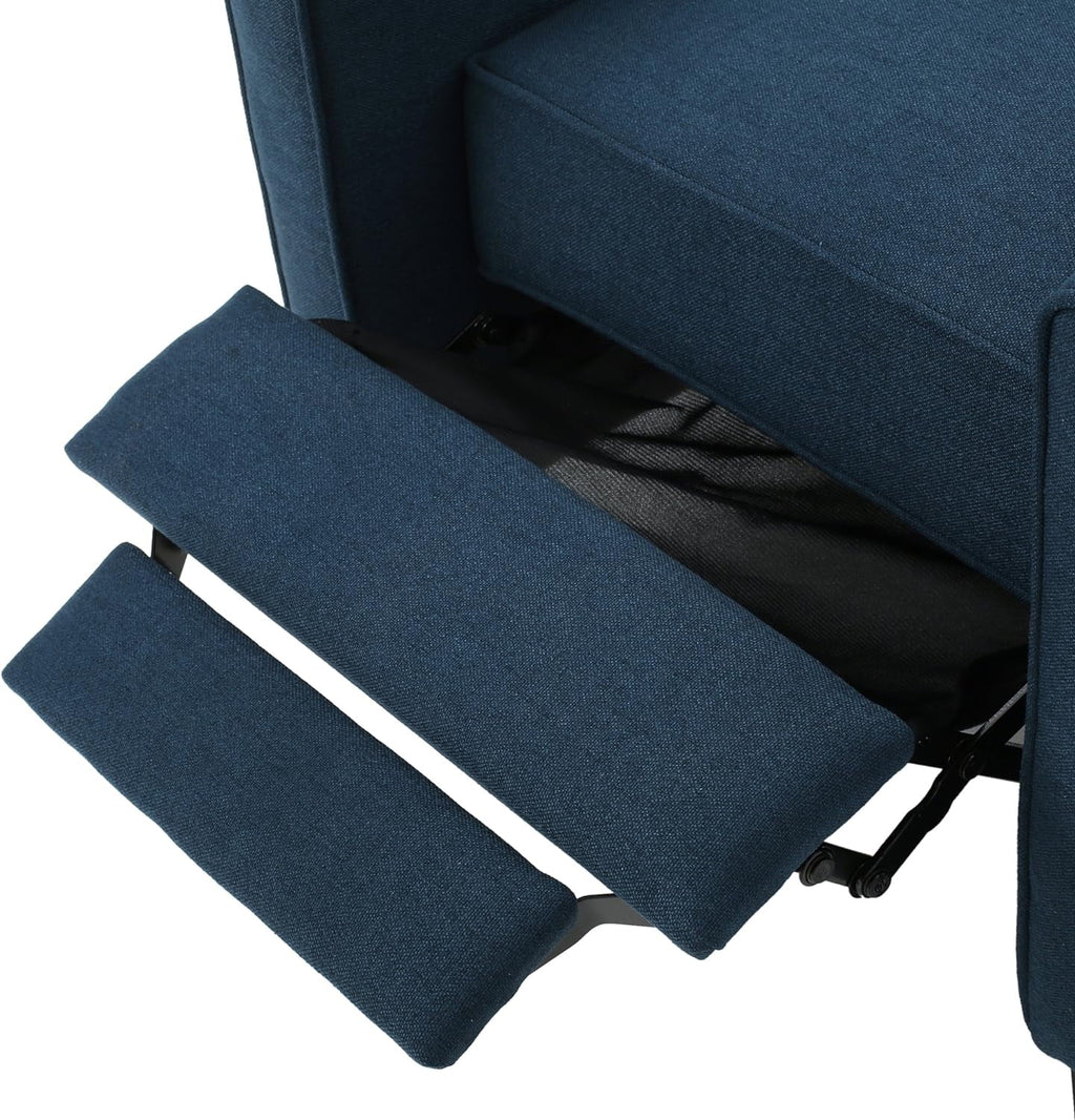 Dark Blue Fabric Recliner Club Chair E458