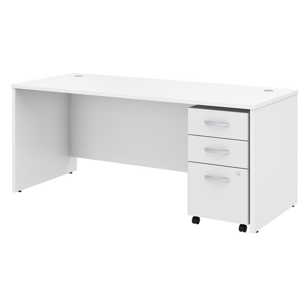 72w x 30D Office Desk with Mobile File Cabinet U9486