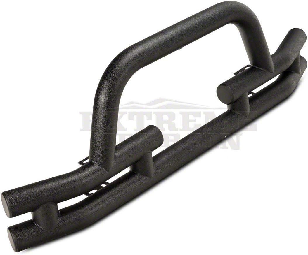 Textured Black Tubular Front Bumper with Winch Cutout O799