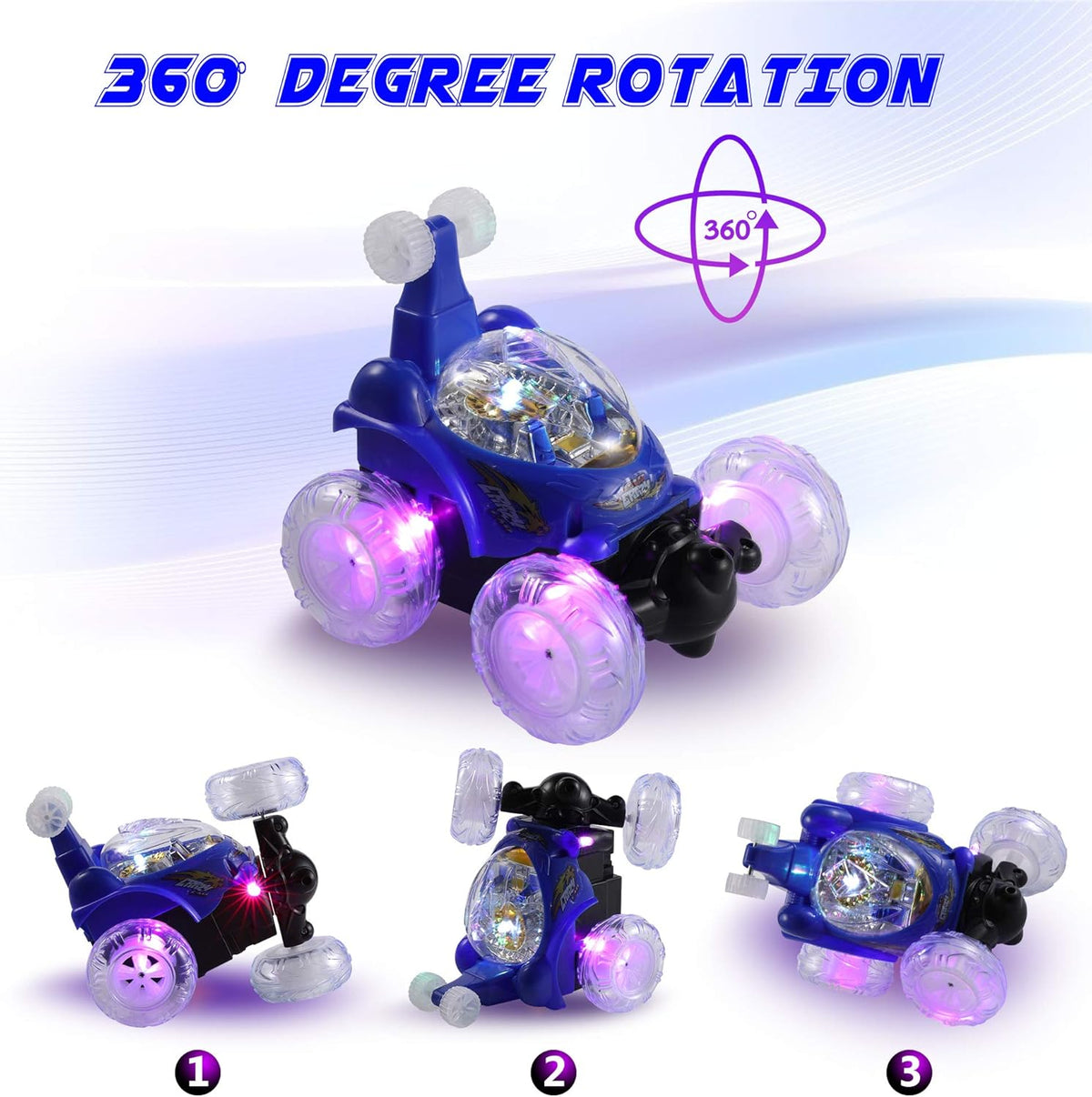 2.4GHz 2 in 1 RC Stunt Car with LED Headlights W352961