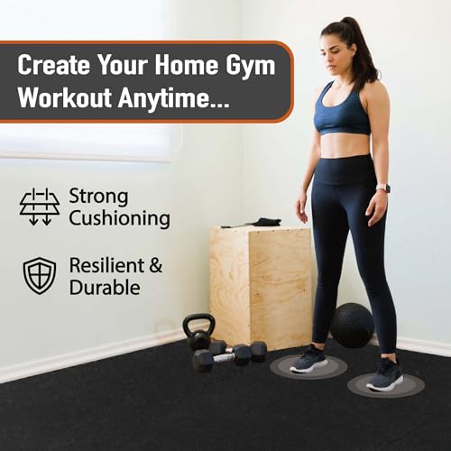 0.56in Thick 24 Sq Ft Interlocking Rubber Top EVA Foam Exercise Mats N914052